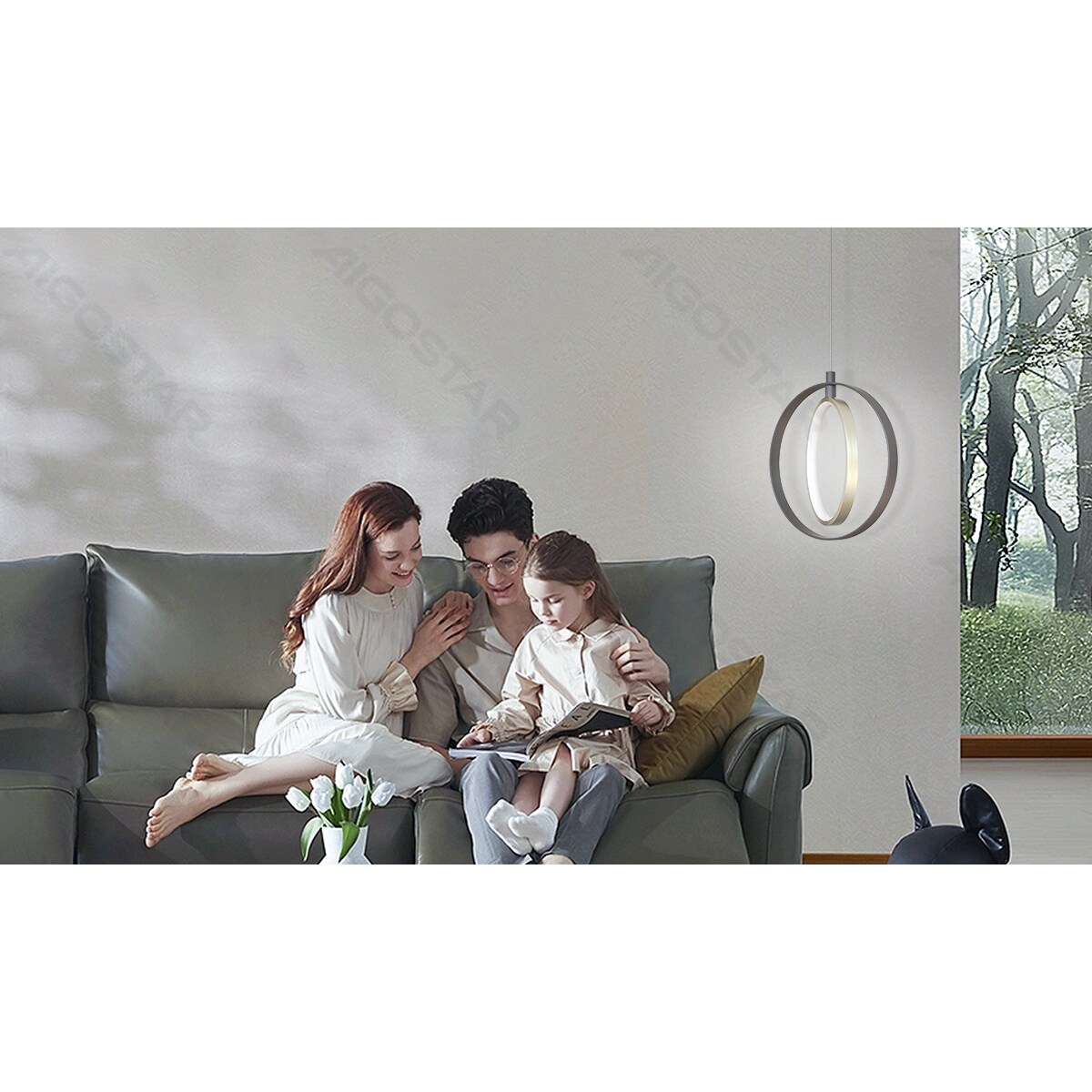 lampa wisząca 6500 k auminium i silikon 120 cm