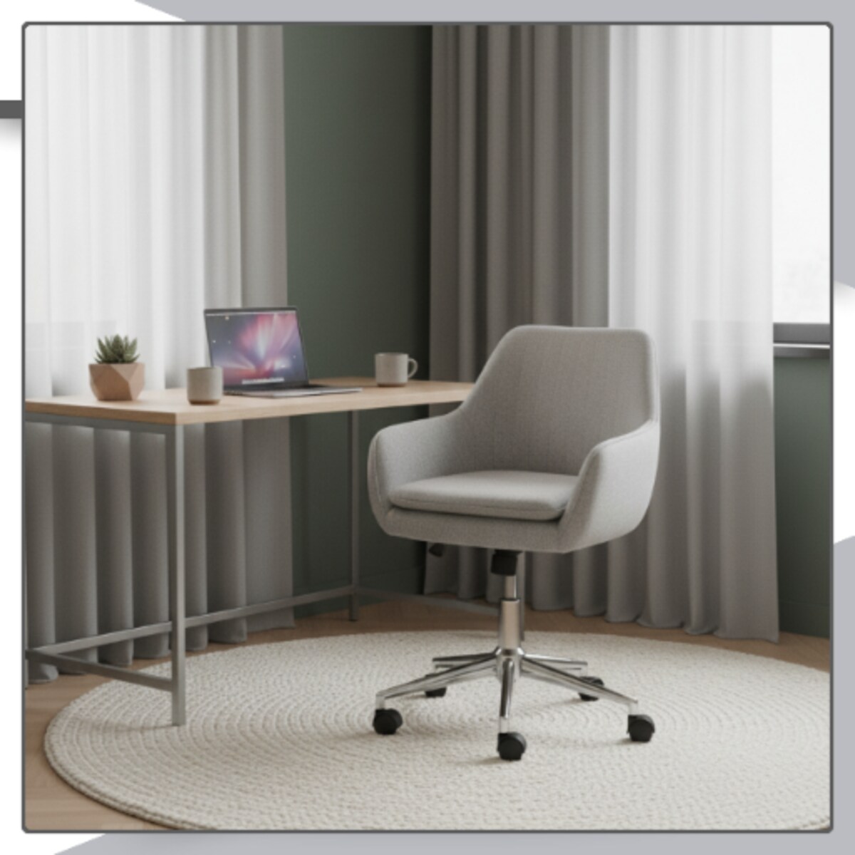 Fotel biurowy obrotowy krzesło biurowe welurowe do biurka regulowany szary