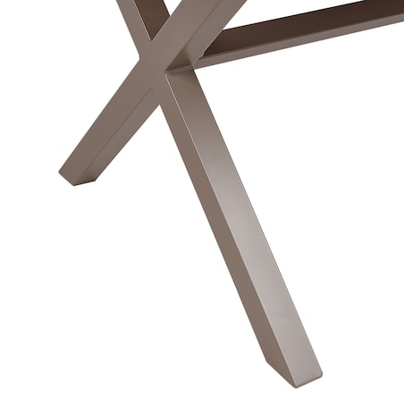 Stół ogrodowy TIANO 160 cm 90 cm Metal Beżowoszary