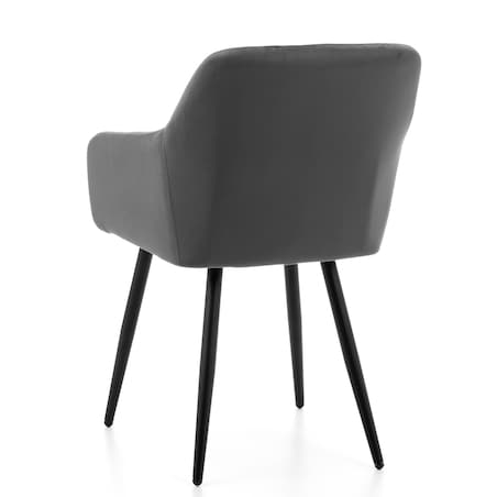 Krzesło tapicerowane pikowane welurowe do salonu jadalni ORTE szare