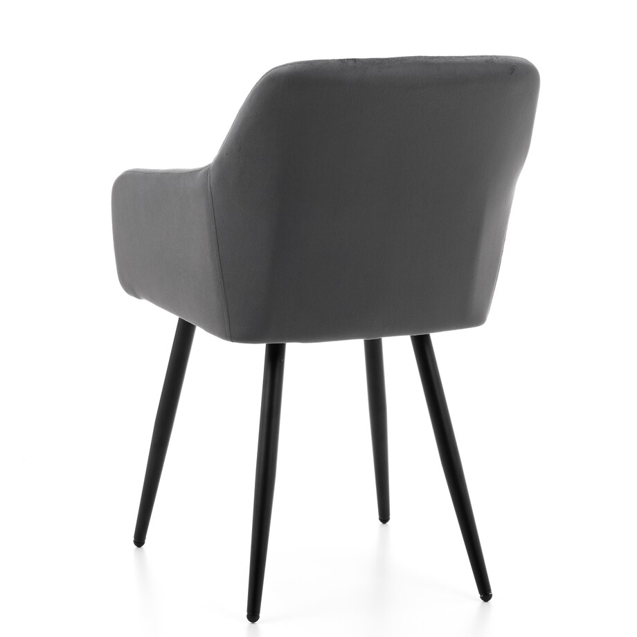 Krzesło tapicerowane pikowane welurowe do salonu jadalni ORTE szare