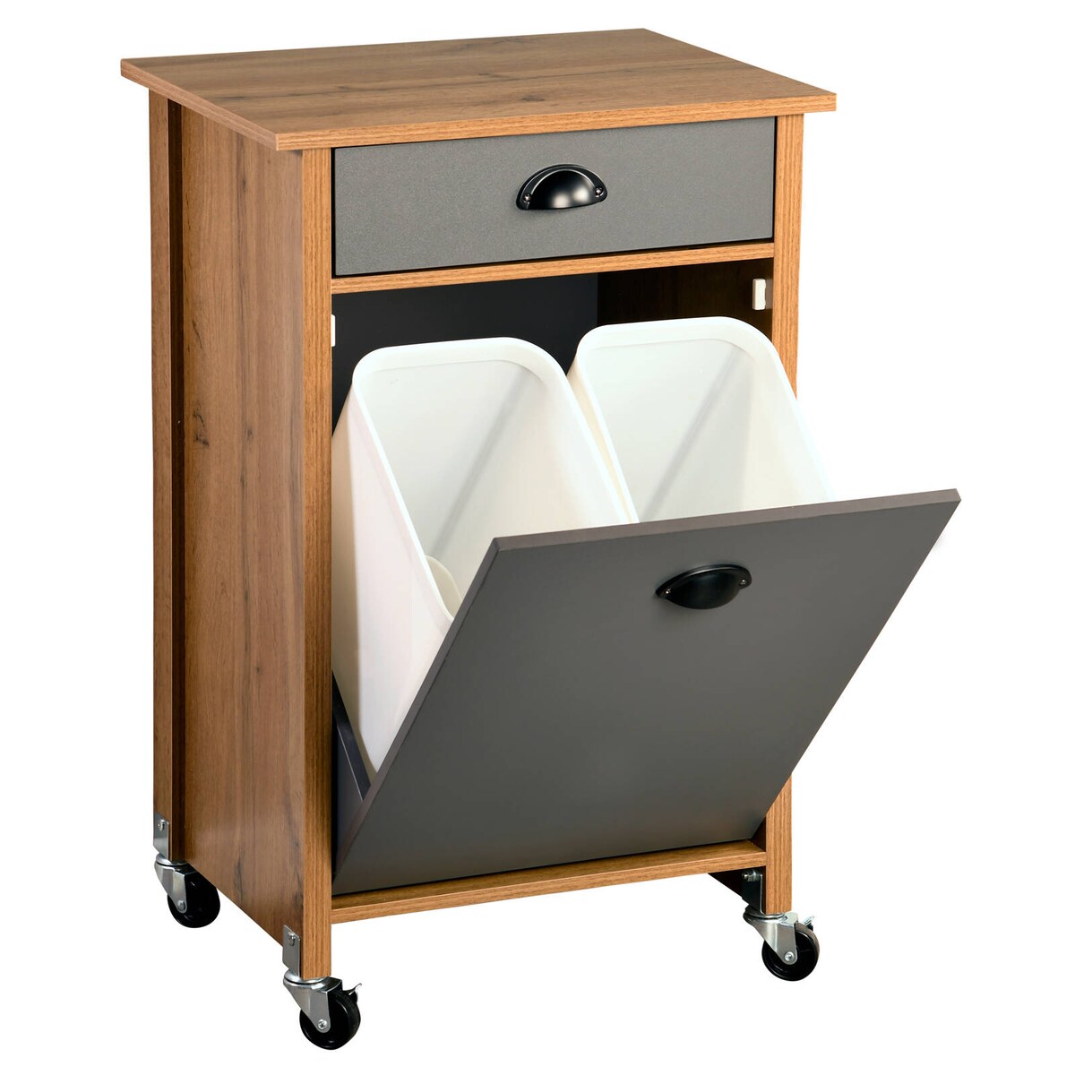 Barek kuchenny z koszami do segregacji, 79 x 50 x 37 cm