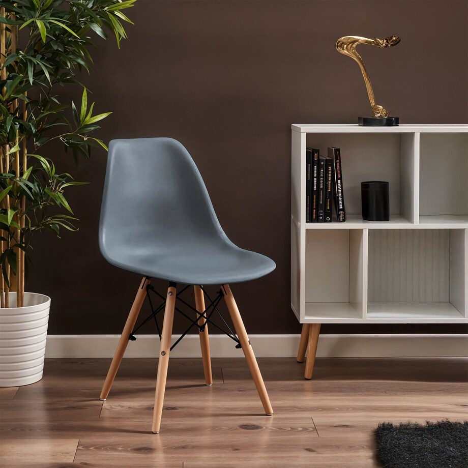 Krzesło skandynawskie wyprofilowane EVA szare