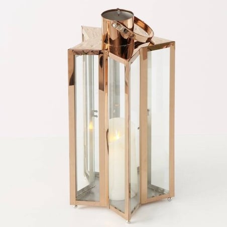 Lampion różowo-złoty gwiaździsty HOSHIZORA 41,5x22 cm