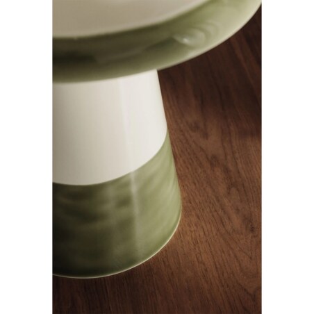 Stolik pomocniczy metalowy biało-zielony, Marcela, Ø40 cm