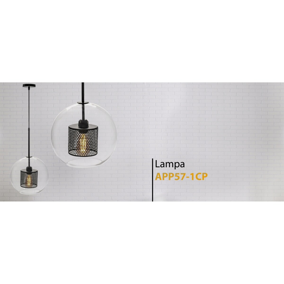 Lampa Wisząca Sufitowa Szklana Czarna Loft 20Cm