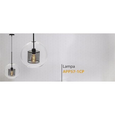 Lampa Wisząca Sufitowa Szklana Czarna Loft 20Cm