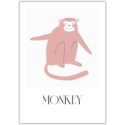 plakat zwierzaki z afryki monkey 21x30 cm
