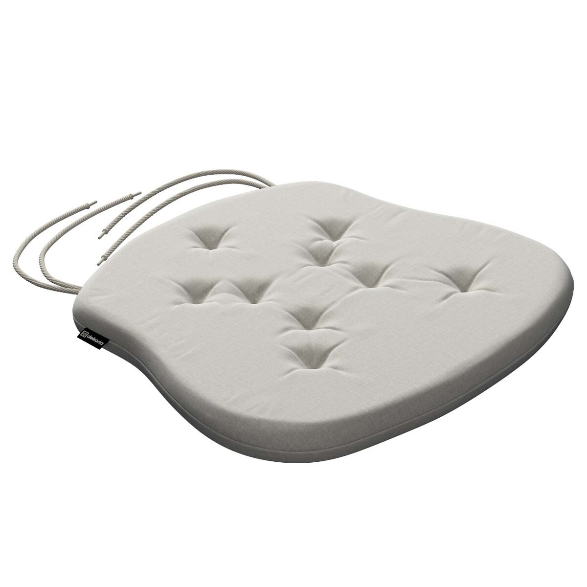 Poduszka na krzesło Filip, jasno szary welwet, 41 x 38 x 3,5 cm, Ingrid