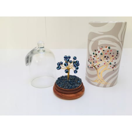 Drzewko z Lapisu z Okiem CZAKRY w Szklanej Kopule BOX na prezent szczęście