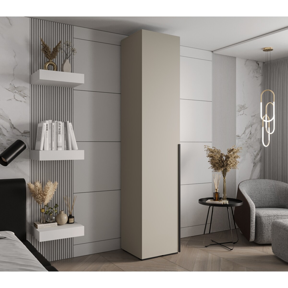 Szafa ubraniowa Garderoba INOVA 1 0,5SZ Kaszmir+Czarny