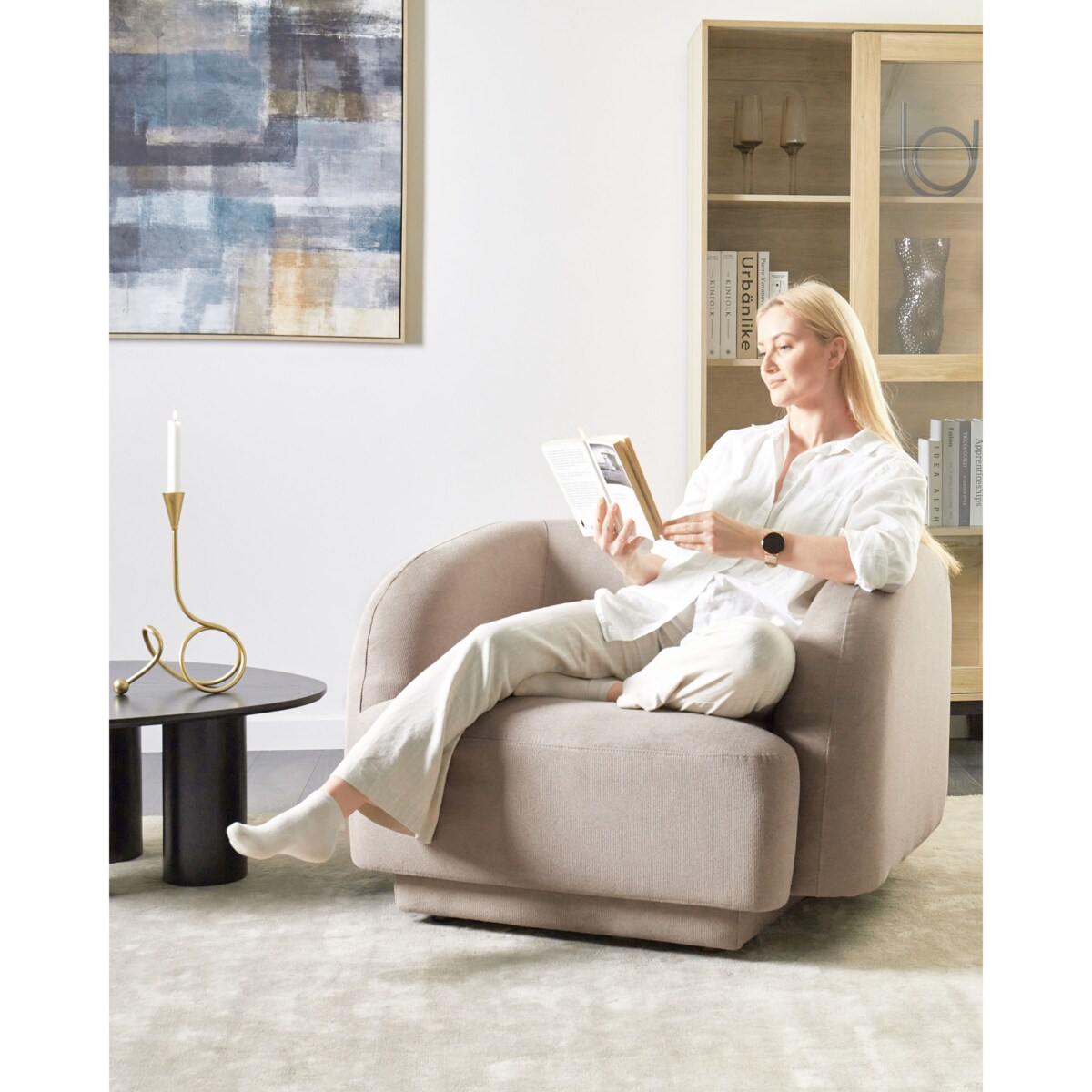 Fotel SKJANES Beżowoszary