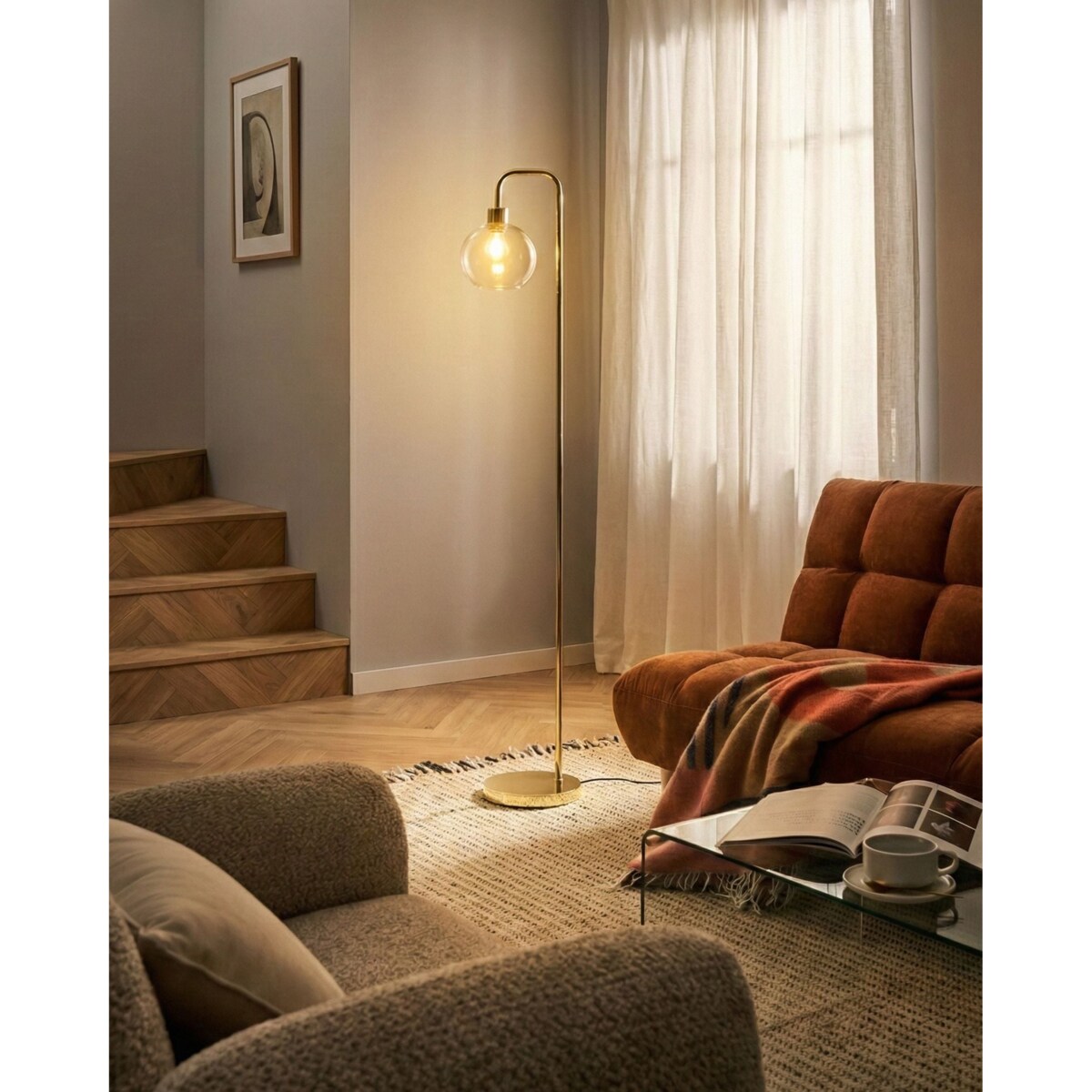 Lampa podłogowa OKAVANGO Metal Złoty