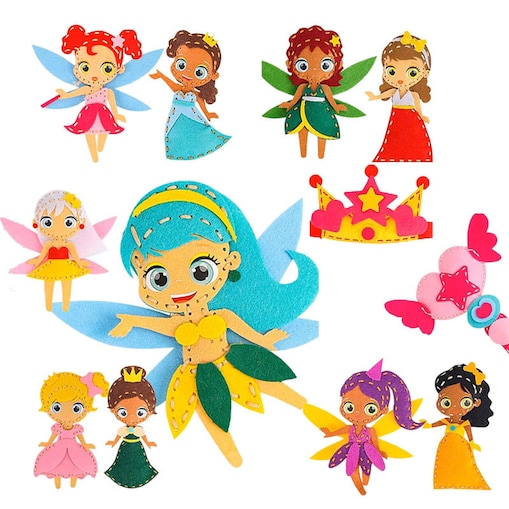 Wróżki - filcowy zestaw do szycia DIY - 12 elementów