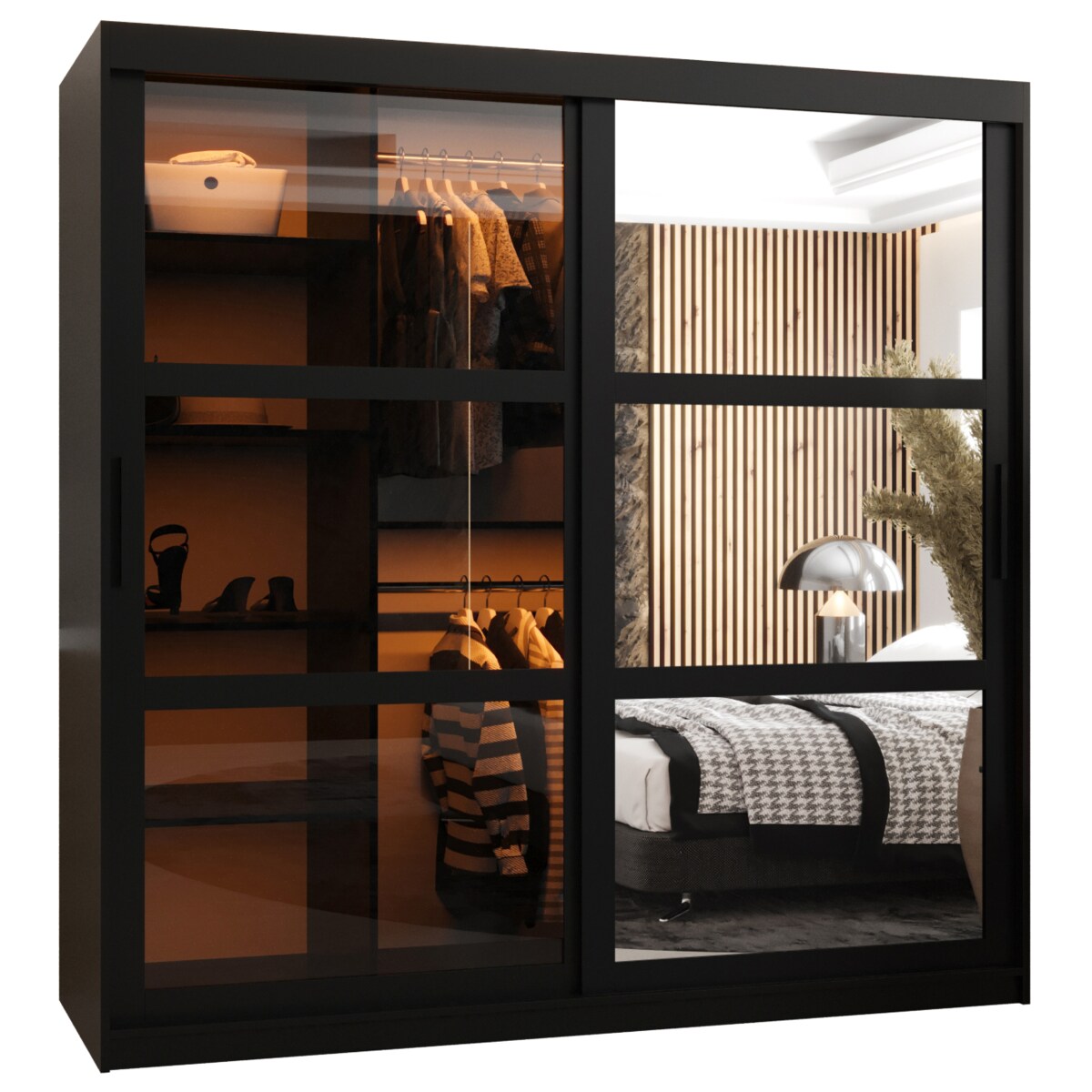 Szafa przesuwna Garderoba DOME 2 180 czarny