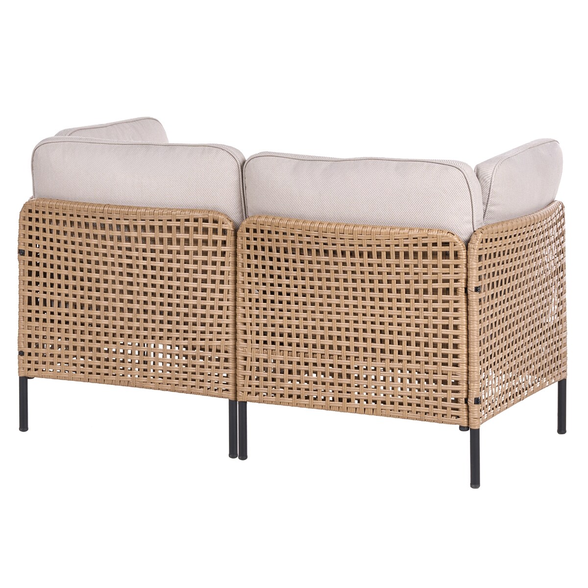 Sofa ogrodowa dla 2 osób OMEGANA Technorattan Jasnobeżowy