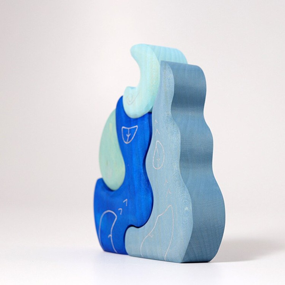 Kształty podniebne - drewniane klocki Grimm's niebieskie 1+