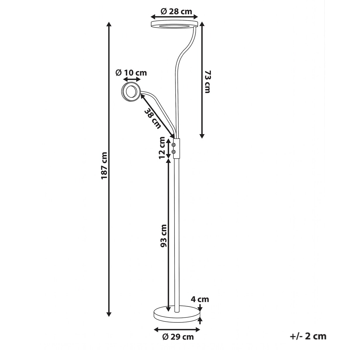 Lampa podłogowa LED AFTON Metal Srebrny