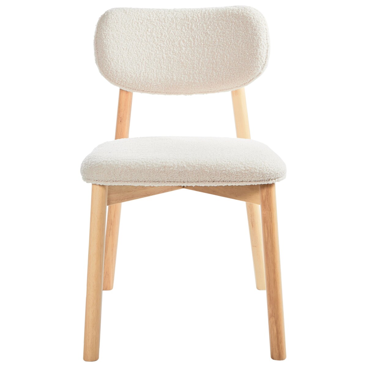 Zestaw 2 krzeseł do jadalni MILLS Boucle Jasnobeżowy