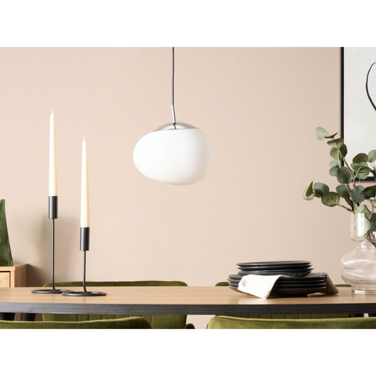 Lampa wisząca szklana biała LIFFEL