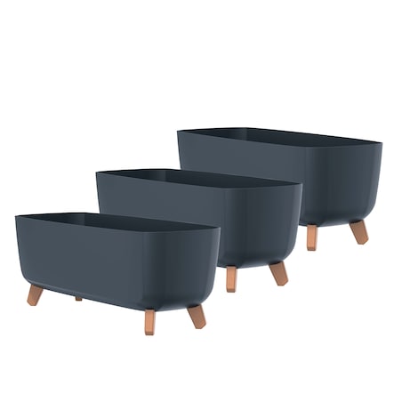 3X Doniczka Na Taras Donice Na Nóżkach Korytka Na Kwiaty Doniczka 58 Cm