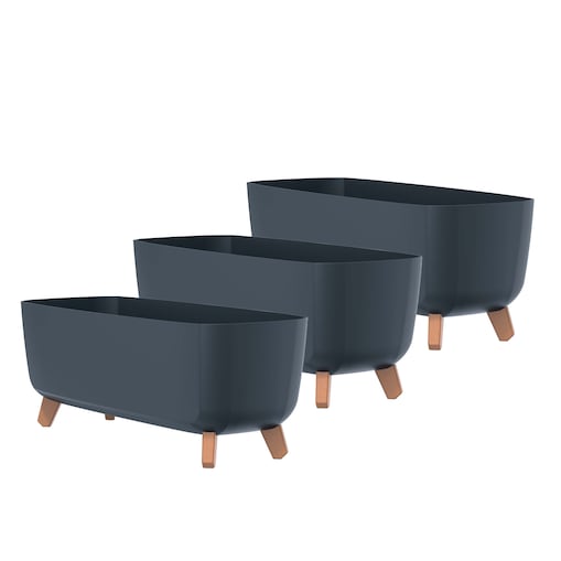 3X Doniczka Na Taras Donice Na Nóżkach Korytka Na Kwiaty Doniczka 58 Cm