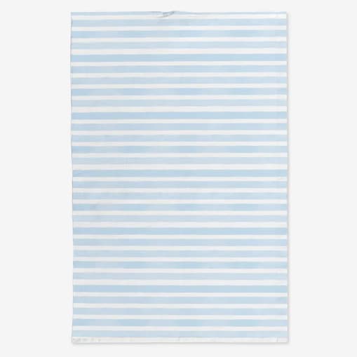 Lniany ręcznik kuchenny - błękitne paski