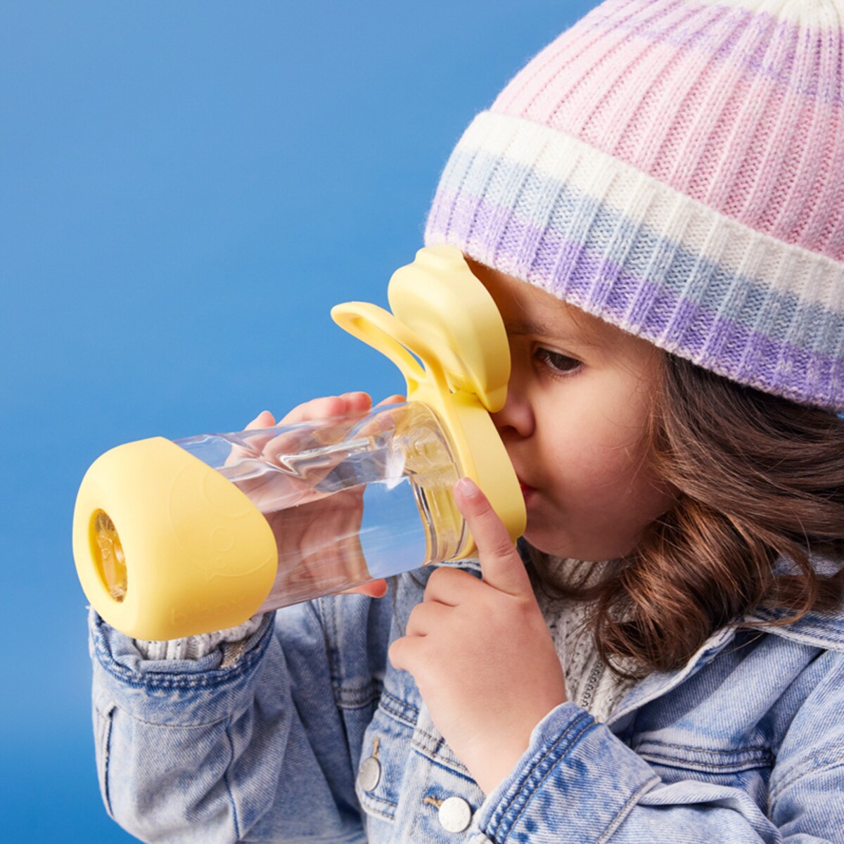 Bidon na wodę dla dziecka - butelka z ustnikiem do szkoły 12m+ tritanowa 450 ml Lemon Twist b.box