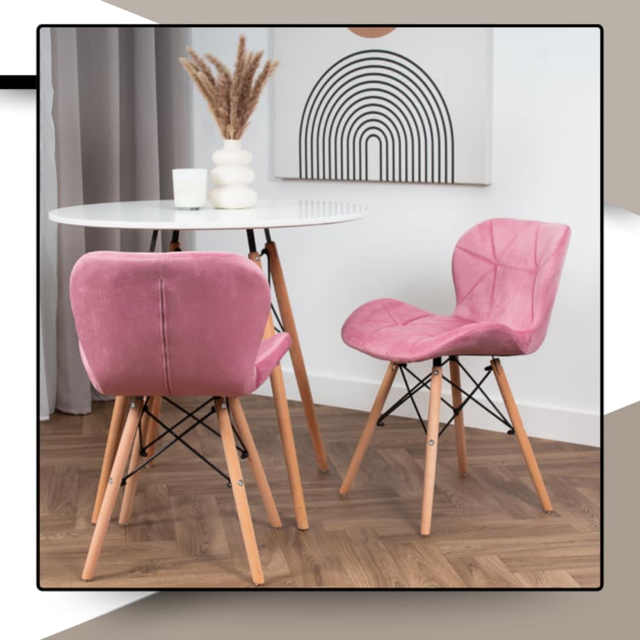 Krzesło Tapicerowane Welurowe Do Jadalni Salonu Pikowane Skandynawskie