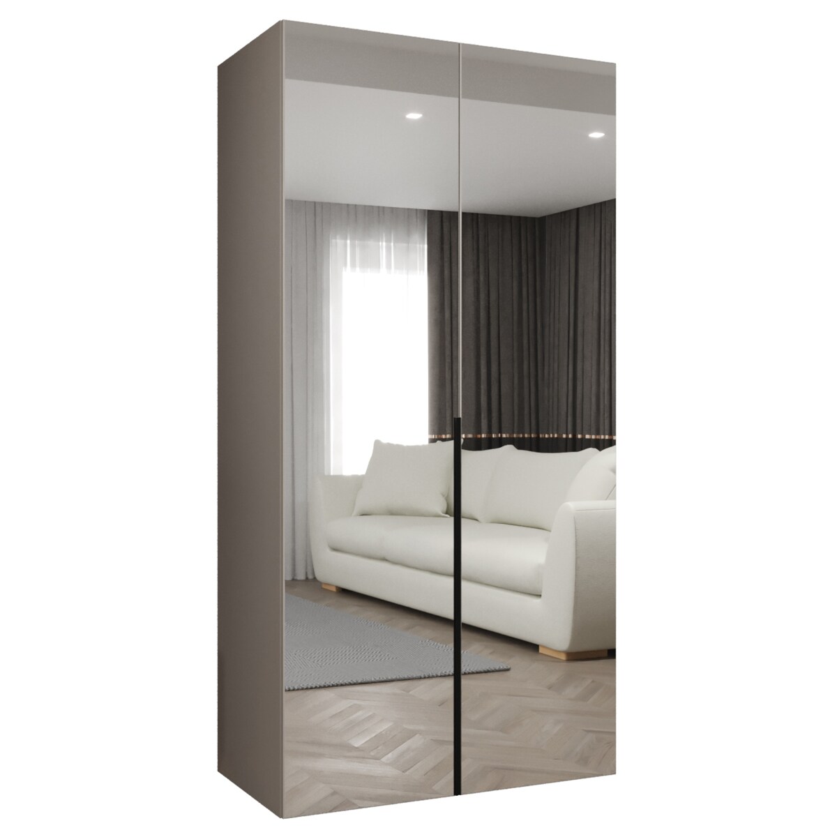 Szafa uchylna otwierana ALICANTE 3 100 wys. 202 cm Kaszmir + u. Czarny