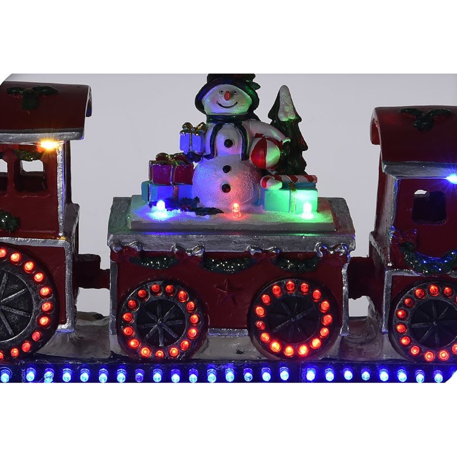 Pociąg LED świąteczny, motyw Świętego Mikołaja, 39 cm