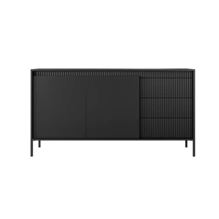 Komoda dwudrzwiowa z szufladami 81,4x153,5 cm LEMAL czarny