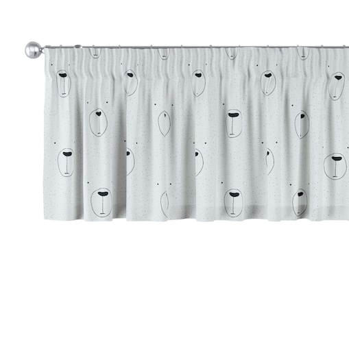 Lambrekin na taśmie marszczącej 130x40 ecru-czarny