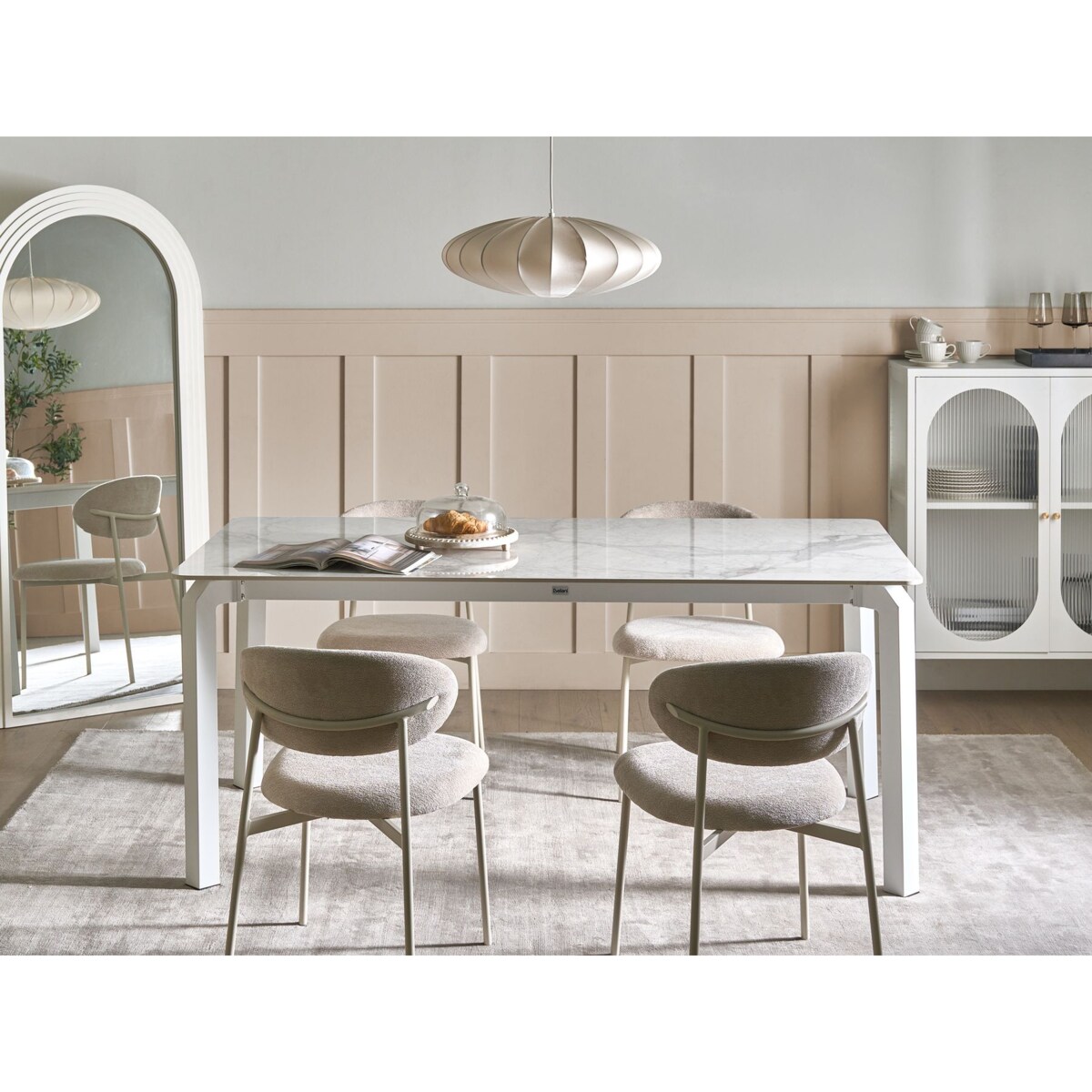 Stół ogrodowy FELETTO 180 cm 90 cm Kamień Biały marmur