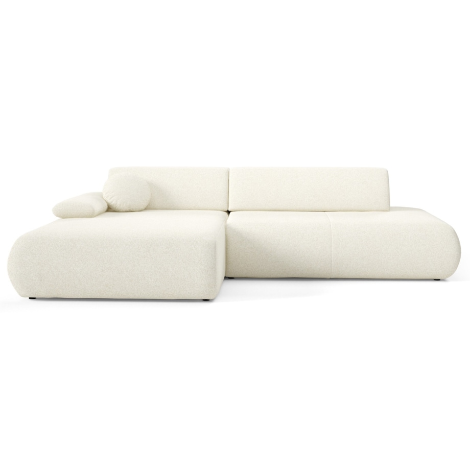 Narożnik rozkładany PENTI z pojemnikiem na pościel, lewy, ecru