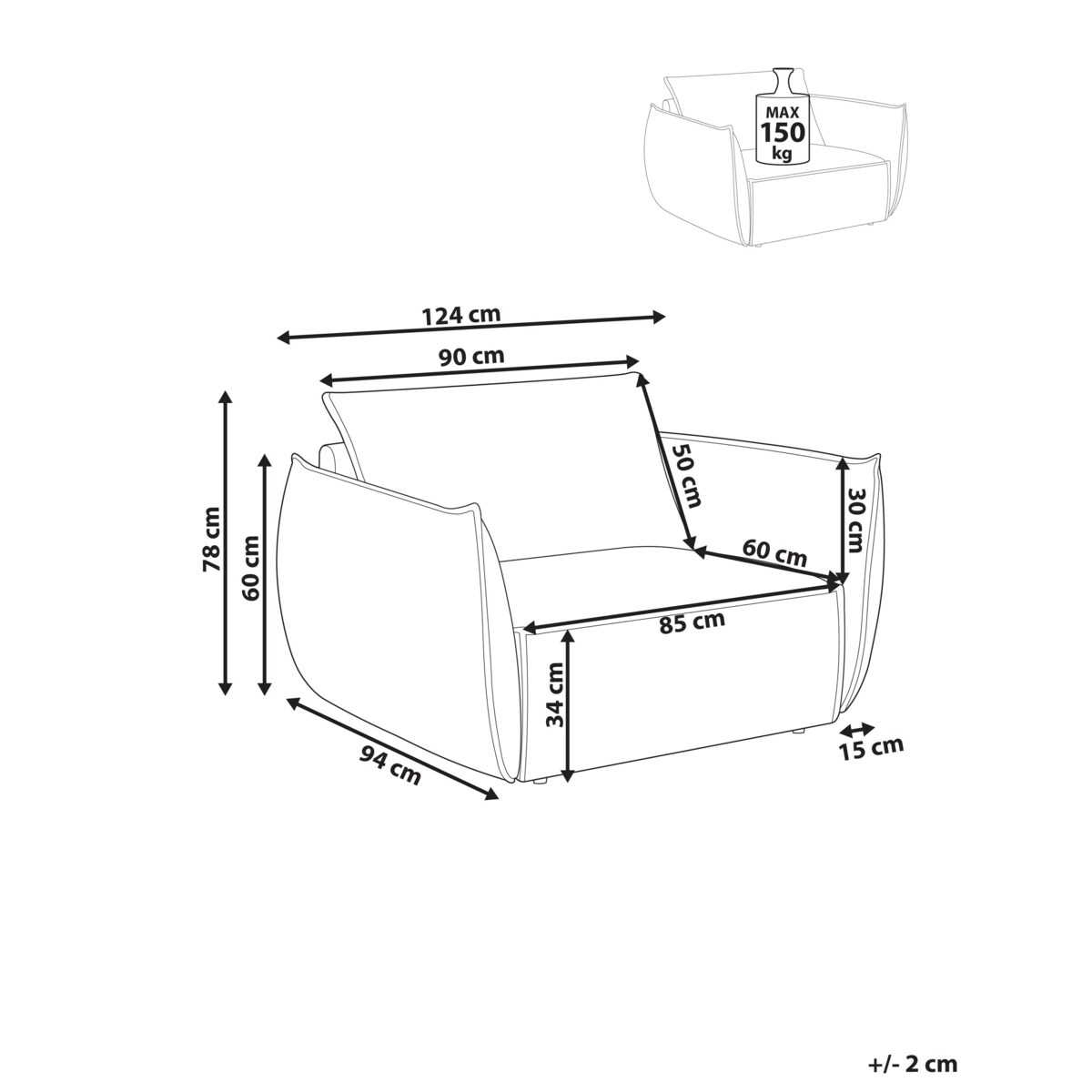 Fotel KUNES Beżowoszary