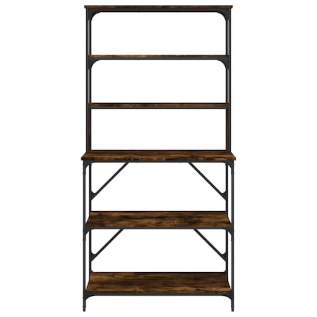 vidaXL 6-poziomowy regał kuchenny, przydymiony dąb, 90x40x180 cm