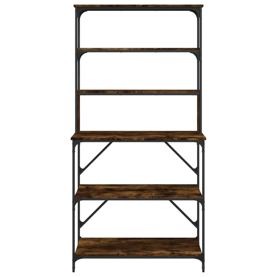 vidaXL 6-poziomowy regał kuchenny, przydymiony dąb, 90x40x180 cm