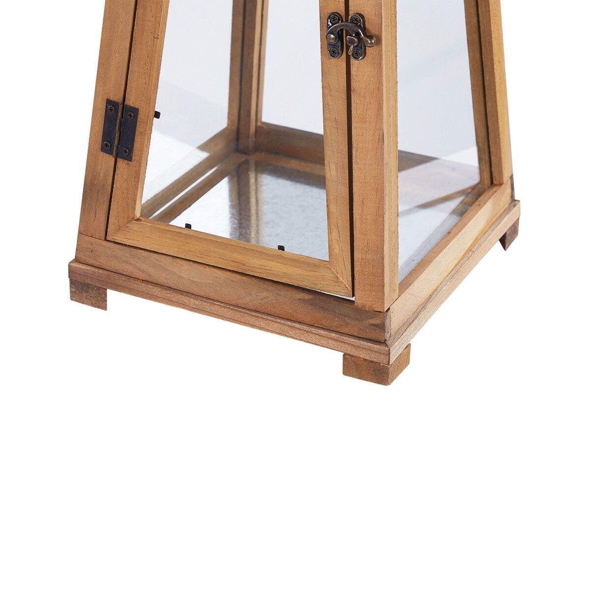 Lampion drewniany 39 cm brązowy PULAU