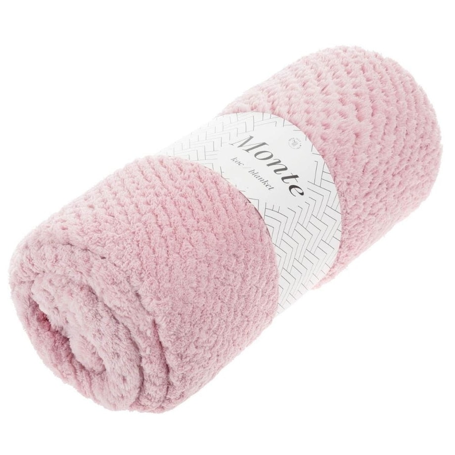 Pudrowy Koc Narzuta z mikrofibry 150 x 200 Duży Pled Kapa na Sofę Fotel Łóżko