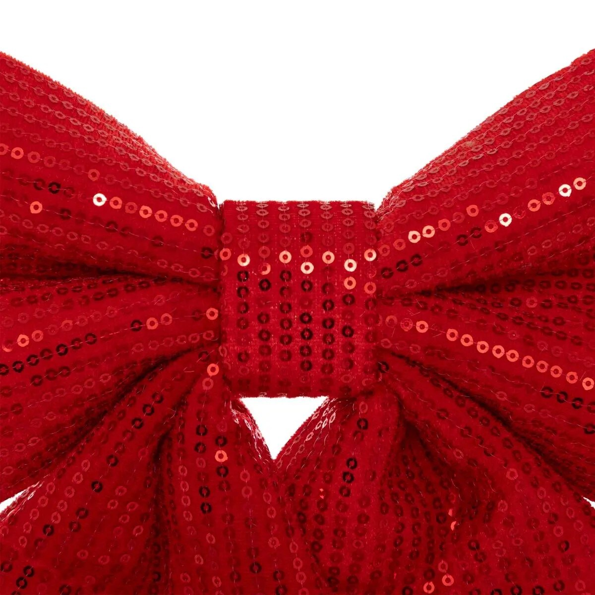 Cekinowa kokarda, czerwona, kpl. 4 sztuk, 39x47 cm