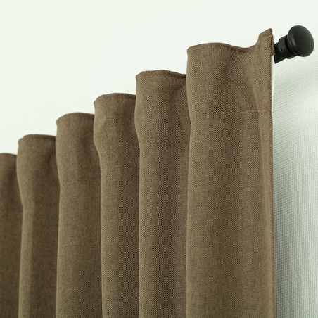 Zasłona BASIC na taśmie marszczącej 140x300cm jasne khaki 1 szt. 140x300 zielony-brązowy