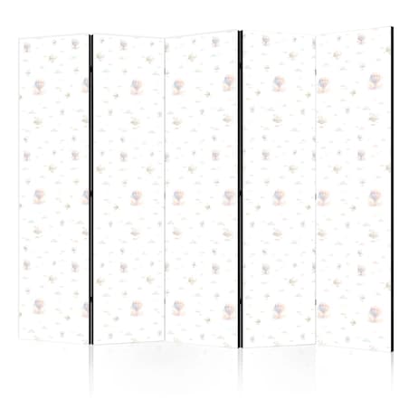 Parawan dwustronny Dla dzieci 225x172 cm 5-częściowy czarny