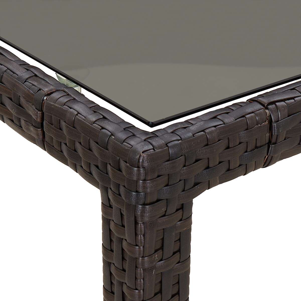 vidaXL Stół do jadalni w ogrodzie Brązowy 90x90x75 cm Polirattan