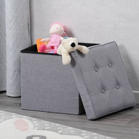 Składana pufa do siedzenia ze schowkiem, 38 x 38 cm, Kesper