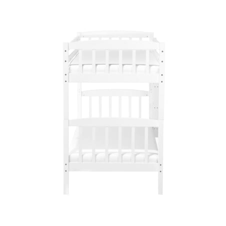 Łóżko piętrowe drewniane 90 x 200 cm białe REVIN