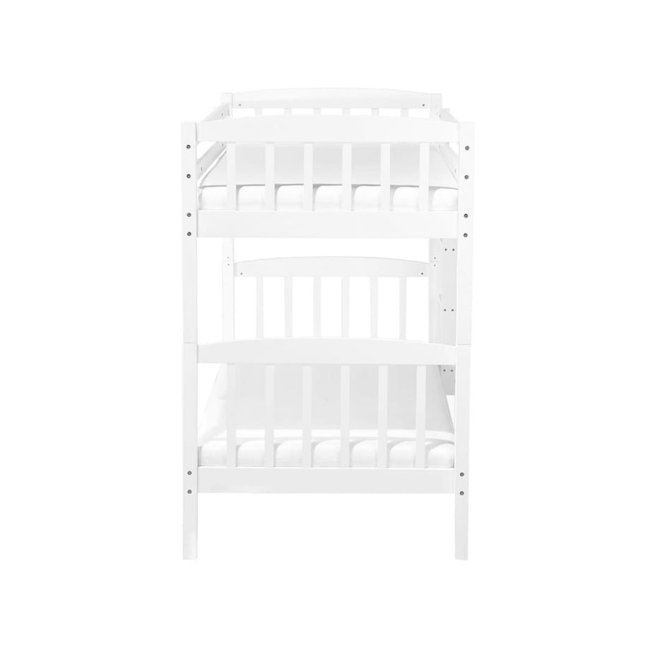 Łóżko piętrowe drewniane 90 x 200 cm białe REVIN