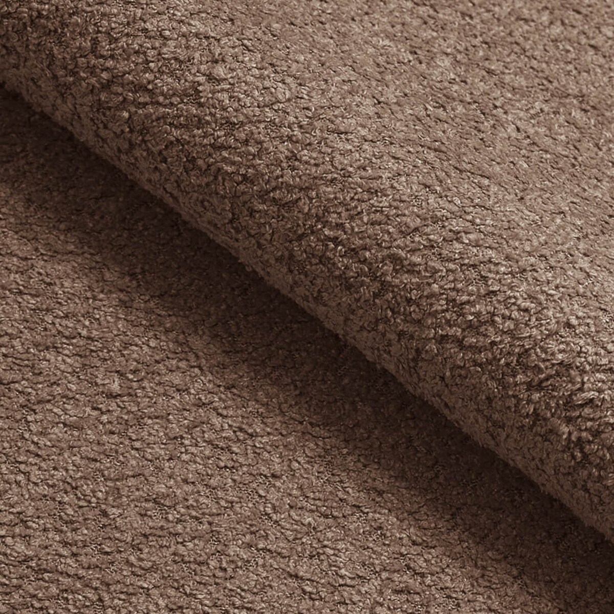 Narożnik Vello z funkcją spania do salonu, prawostronny- boucle- brązowy