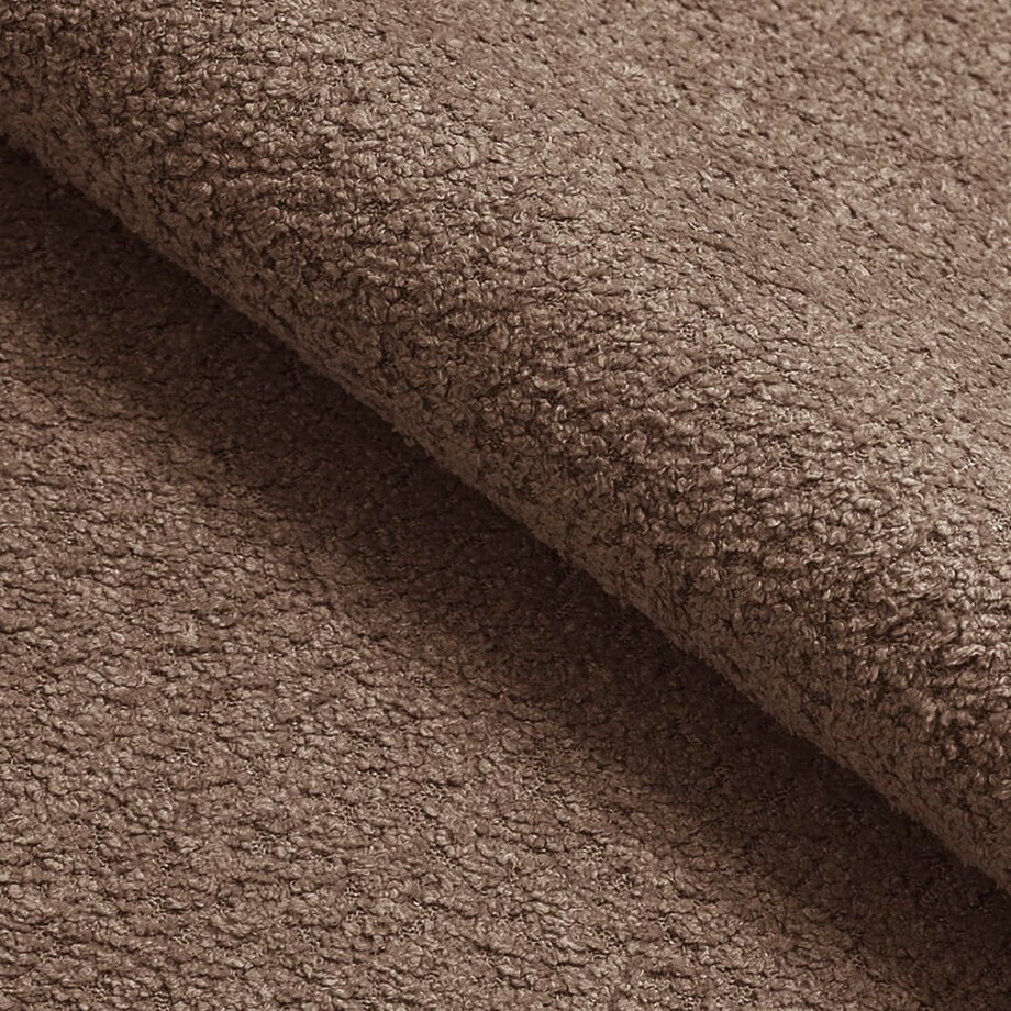 Narożnik Vello z funkcją spania do salonu, prawostronny- boucle- brązowy