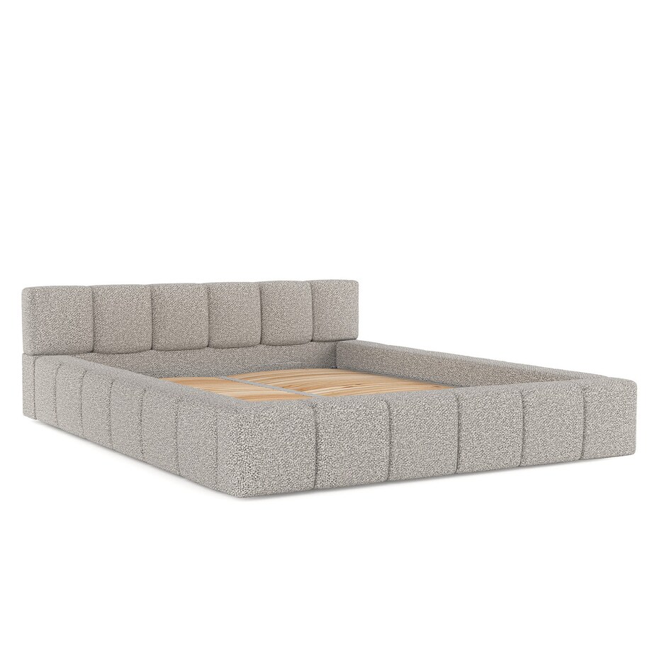 Łóżko tapicerowane MILOS 160x200 z pojemnikiem, Szary, tkanina Bubble 06